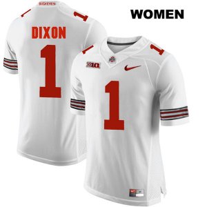 Women's NCAA Ohio State Buckeyes Johnnie Dixon #1 College Stitched Authentic Nike White Football Jersey CW20X80DE